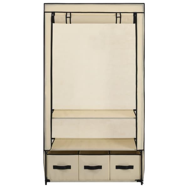 vidaXL klædeskab 87 x 49 x 159 cm stof cremefarvet