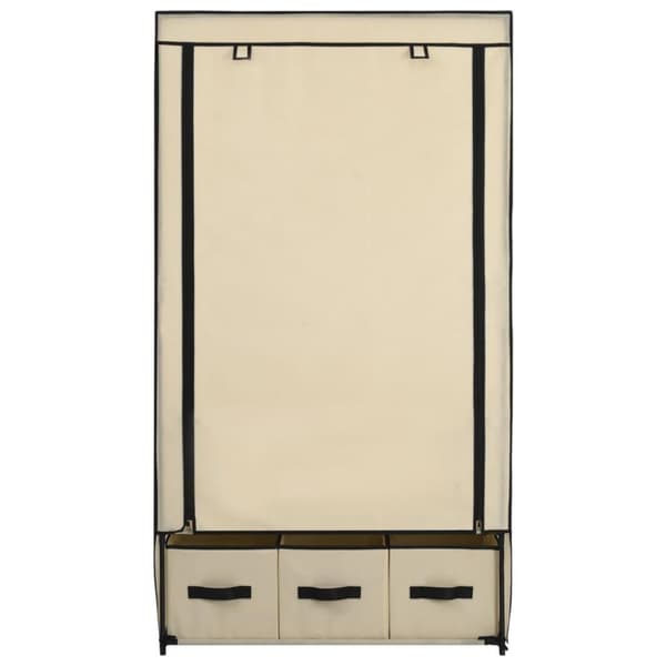 vidaXL klædeskab 87 x 49 x 159 cm stof cremefarvet