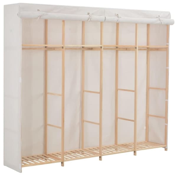 vidaXL klædeskab 200 x 40 x 170 cm stof hvid