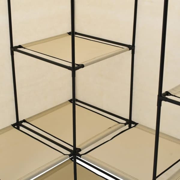 vidaXL hjørneklædeskab 130x87x169 cm cremefarvet
