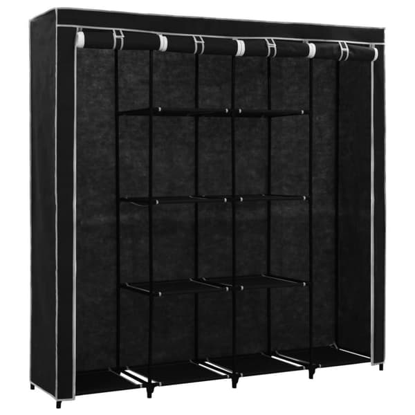 vidaXL klædeskab med 4 rum 175 x 45 x 170 cm sort