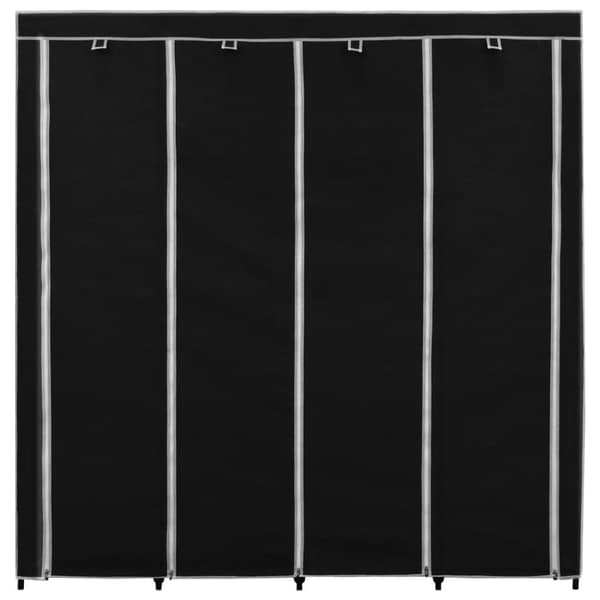 vidaXL klædeskab med 4 rum 175 x 45 x 170 cm sort