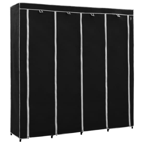 vidaXL klædeskab med 4 rum 175 x 45 x 170 cm sort