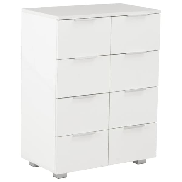 vidaXL skænk 60x35x80 cm spånplade hvid højglans