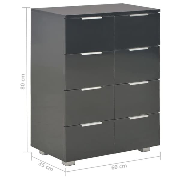 vidaXL kommode 60x35x80 konstrueret træ sort højglans