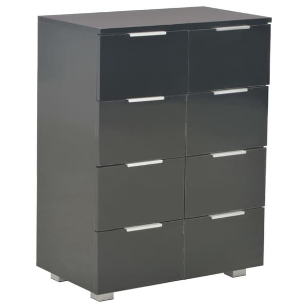 vidaXL kommode 60x35x80 konstrueret træ sort højglans