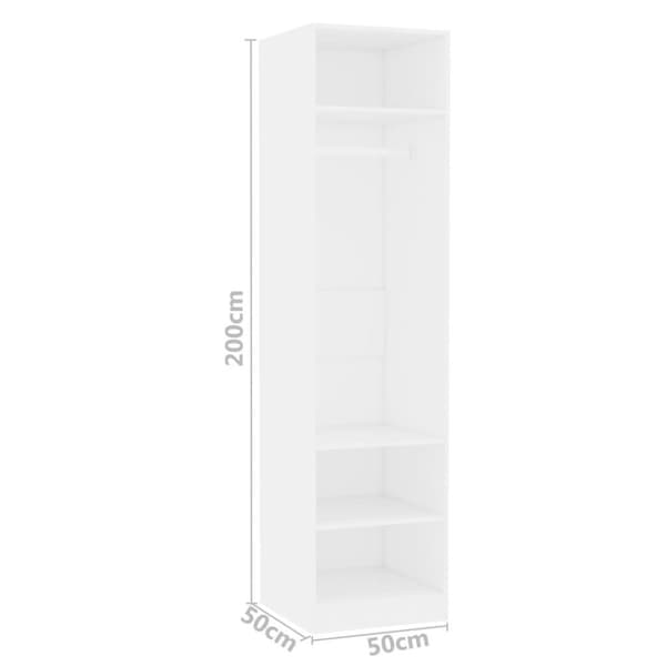 vidaXL klædeskab 50 x 50 x 200 cm spånplade hvid