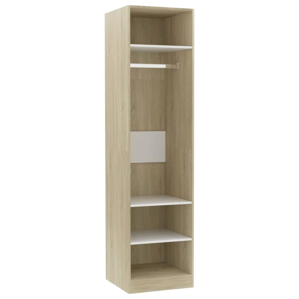 vidaXL Garderob vit och sonoma-ek 50x50x200 cm spånskiva