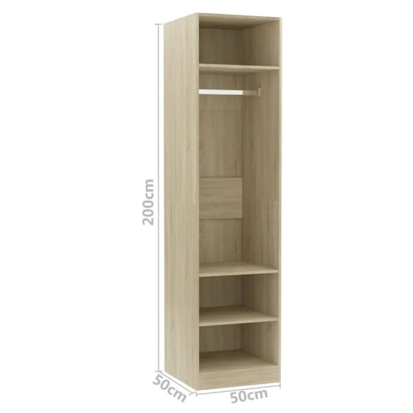 vidaXL klædeskab 50 x 50 x 200 cm spånplade sonoma-eg
