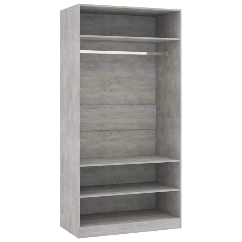 vidaXL Garderob betonggrå 100x50x200 cm spånskiva