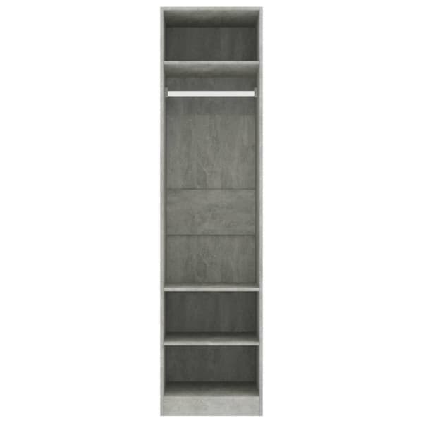 vidaXL Garderobe betonggrå 50x50x200 cm sponplate