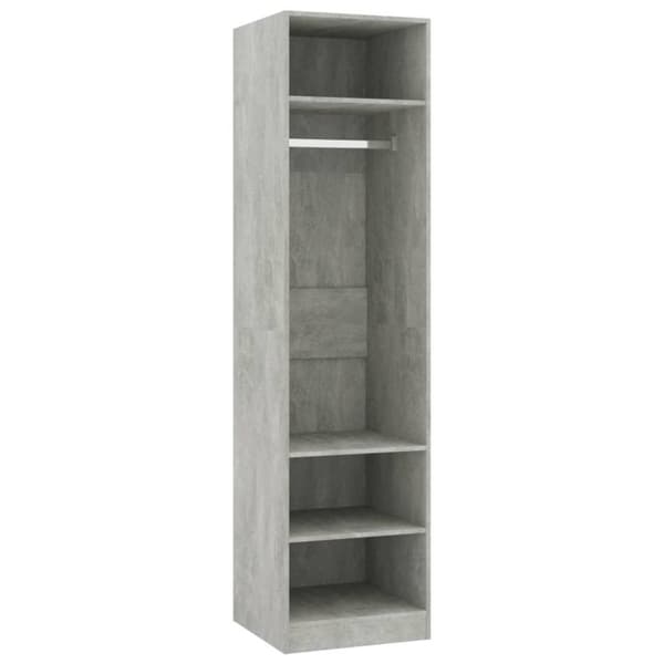 vidaXL Garderobe betonggrå 50x50x200 cm sponplate