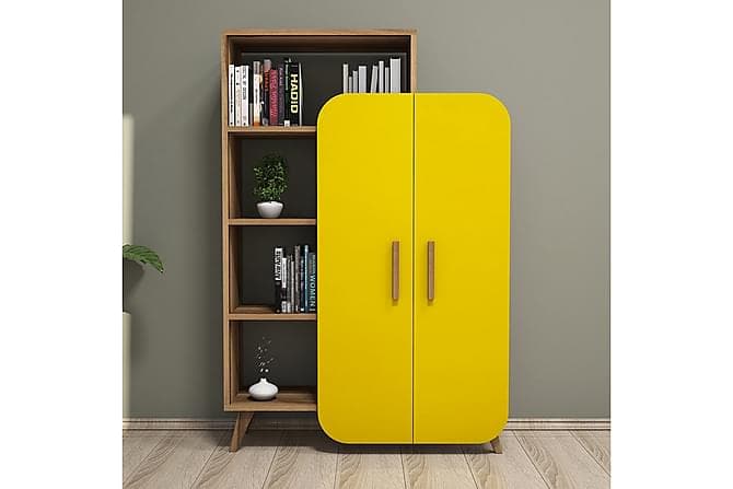 Hovdane Säilytyskaappi 90 cm Ruskea/Keltainen