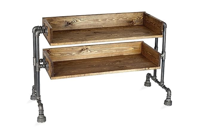YOCK Skoskåp 90 cm Svart/Valnöt
