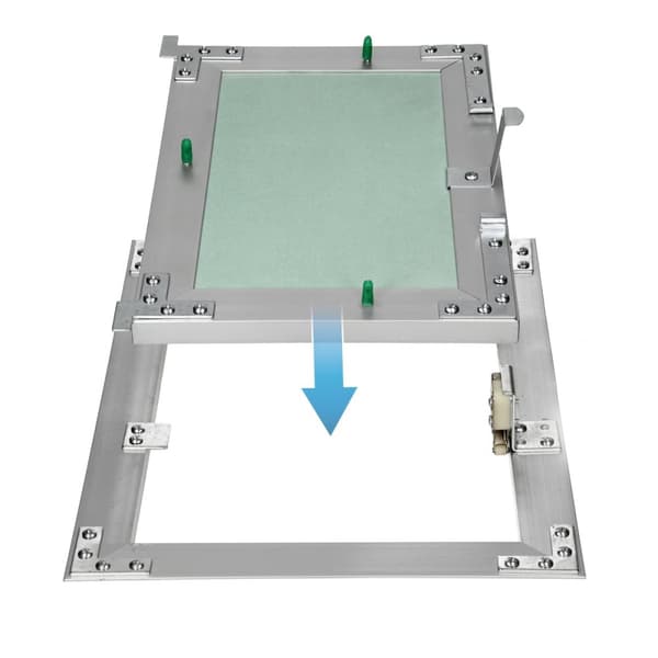 ECD Germany versioläppärevisio-ovi kipsilevy 150x200mm kipsilevy 12,5mm alumiinirunko korjaus huolto-ovien huoltoluukku huolto siivousläppien