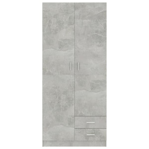 vidaXL klædeskab 80 x 52 x 180 cm spånplade betongrå