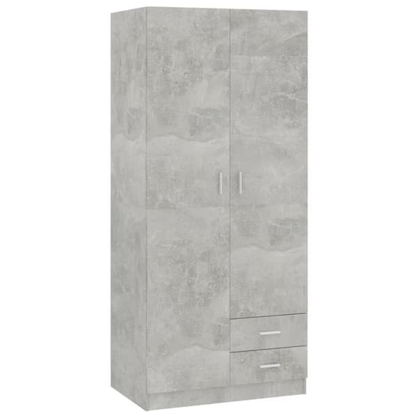 vidaXL klædeskab 80 x 52 x 180 cm spånplade betongrå