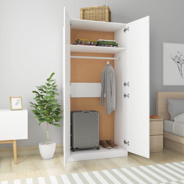 vidaXL Garderobe hvit 90x52x200 cm sponplate