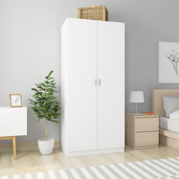 vidaXL Garderobe hvit 90x52x200 cm sponplate