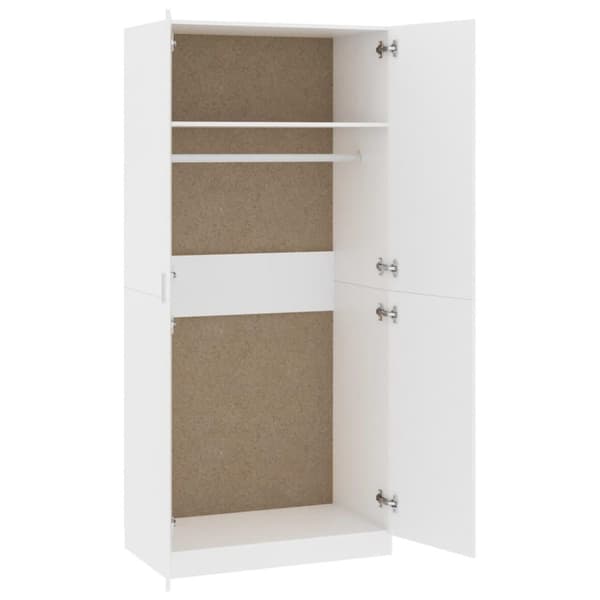 vidaXL klædeskab 90 x 52 x 200 cm spånplade hvid