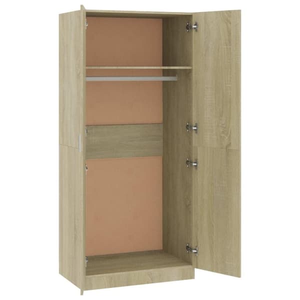 vidaXL Garderobe sonoma eik 80x52x180 cm sponplate