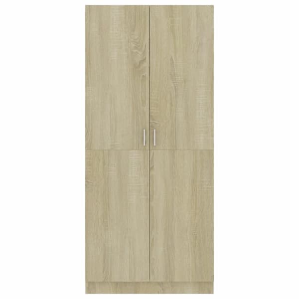 vidaXL Garderobe sonoma eik 80x52x180 cm sponplate