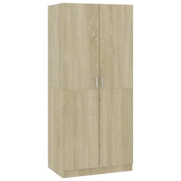 vidaXL Garderobe sonoma eik 80x52x180 cm sponplate