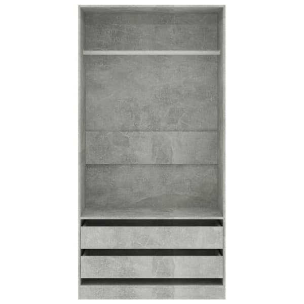 vidaXL Garderobeskap betonggrå 100x50x200 cm sponplate