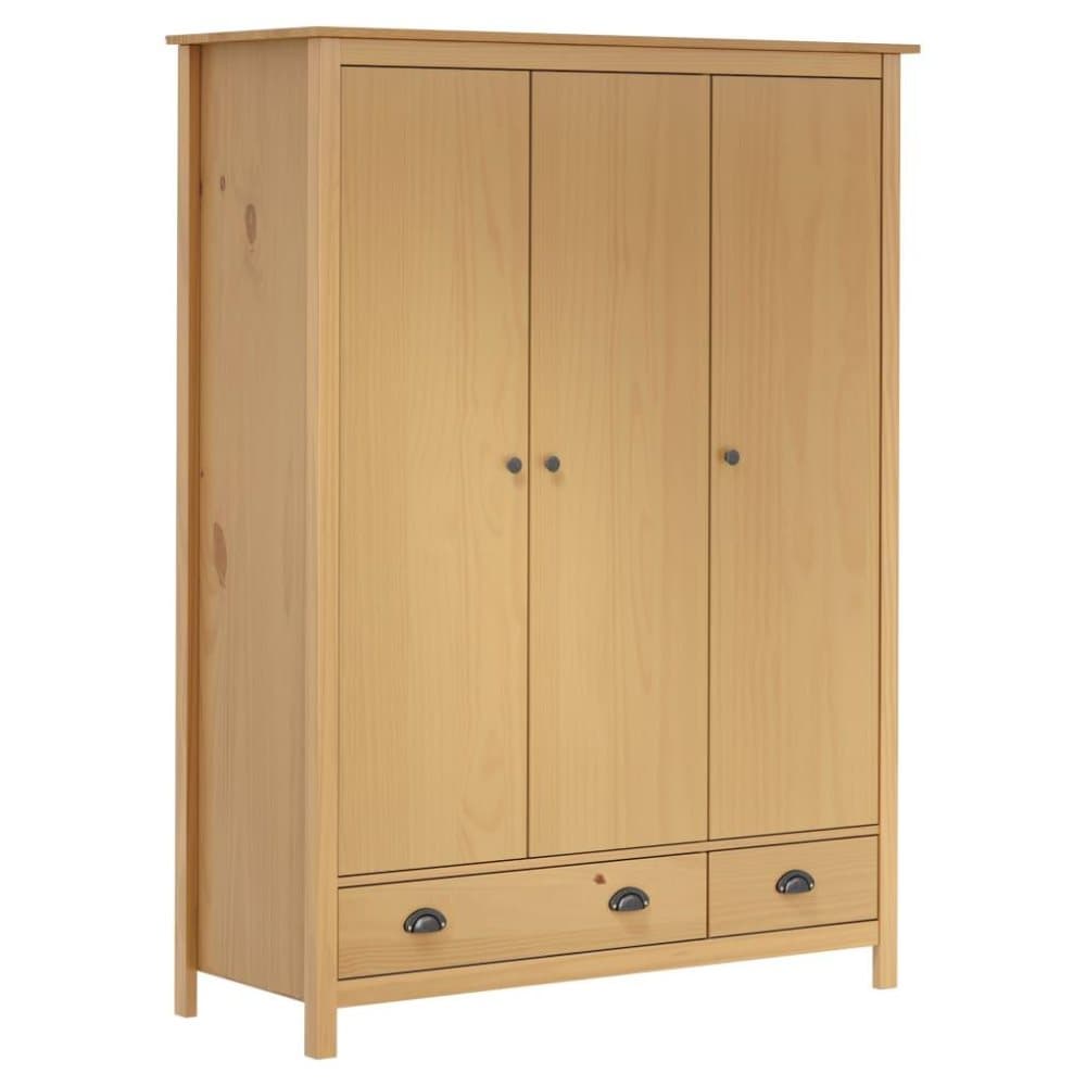 vidaXL Garderob 3 dörrar Hill Range 127x50x170 cm massiv furu