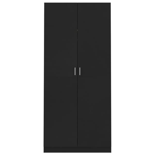 vidaXL klædeskab 90 x 52 x 200 cm spånplade sort