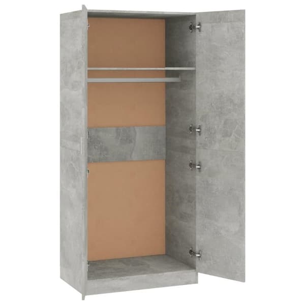vidaXL Garderobe betonggrå 80x52x180 cm sponplate