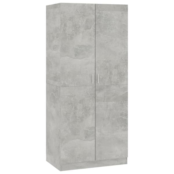 vidaXL Garderobe betonggrå 80x52x180 cm sponplate