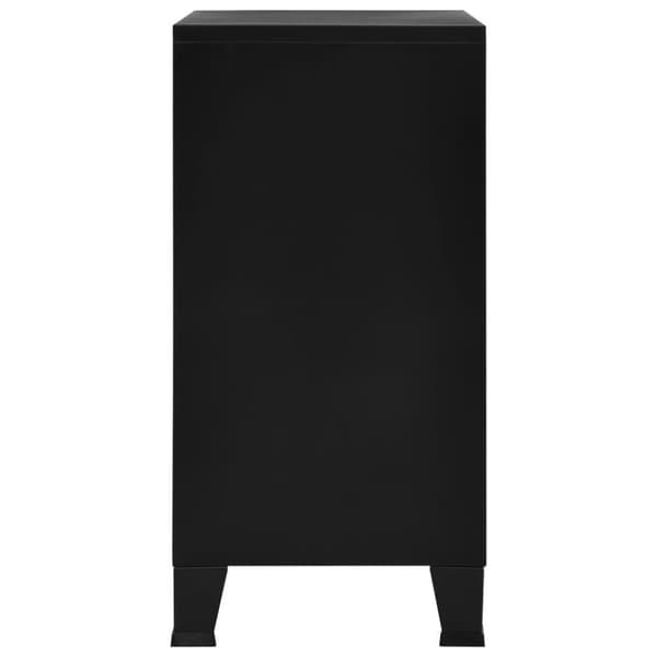 vidaXL Teollinen säilytysarkku musta 75x40x80 cm teräs