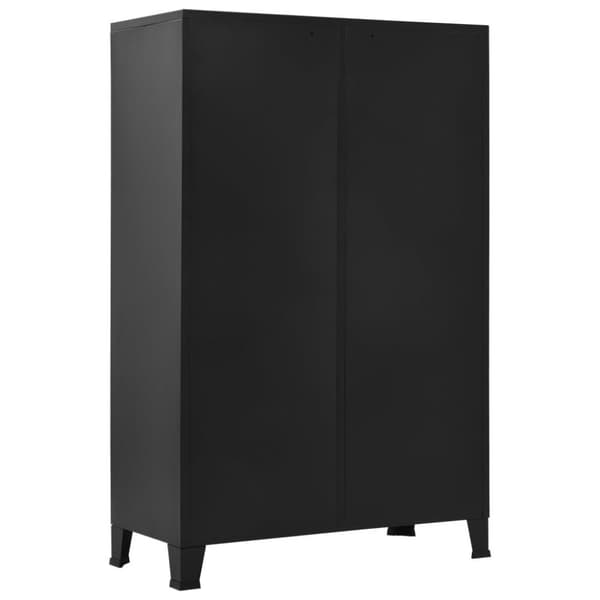 vidaXL Vaatekaappi teollinen musta 90x40x140 cm teräs