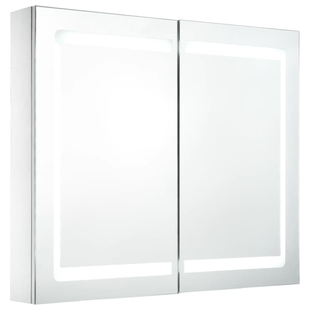 vidaXL Badrumsskåp med spegel LED 80x12,2x68 cm