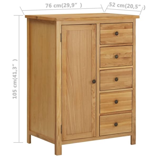 vidaXL klædeskab 76x52x105 cm massivt egetræ