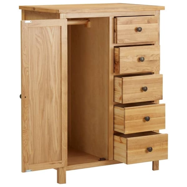 vidaXL klædeskab 76x52x105 cm massivt egetræ
