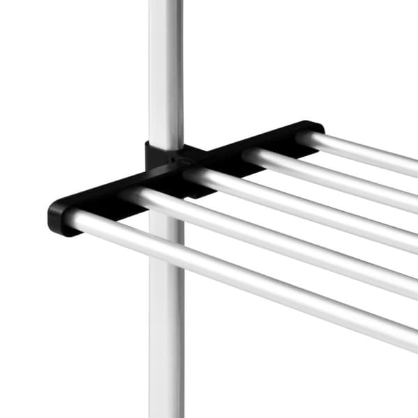 vidaXL Teleskopiskt garderobssystem med hyllor aluminium