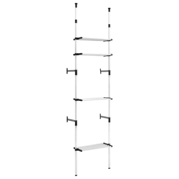 vidaXL Teleskopiskt garderobssystem med hyllor aluminium
