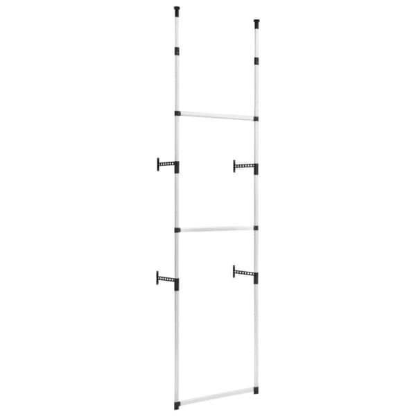 vidaXL Teleskopisk garderobesystem med stenger aluminium