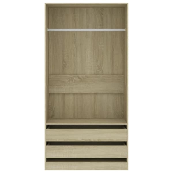 vidaXL Garderob sonoma-ek 100x50x200 cm spånskiva