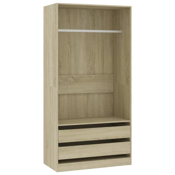 vidaXL Garderob sonoma-ek 100x50x200 cm spånskiva