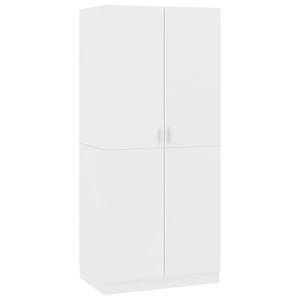 vidaXL klædeskab 80 x 52 x 180 cm spånplade hvid
