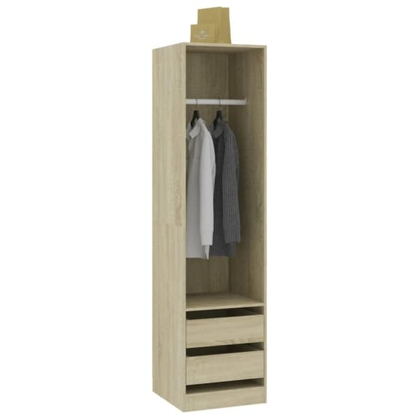 vidaXL Garderobe med skuffer sonoma eik 50x50x200 cm sponplate
