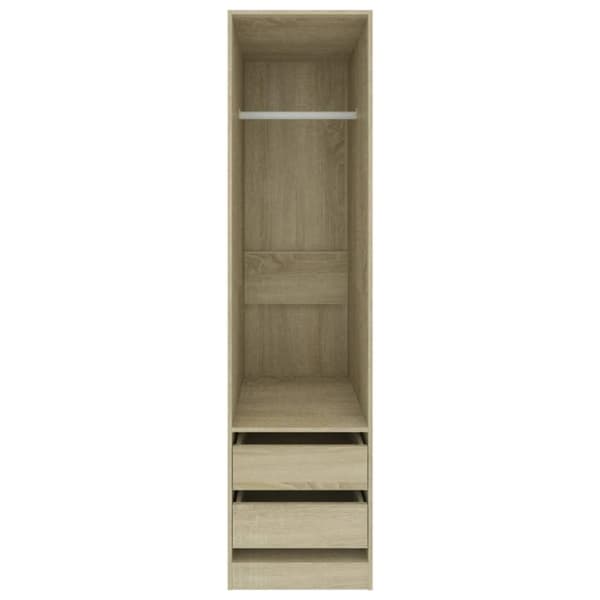 vidaXL Garderobe med skuffer sonoma eik 50x50x200 cm sponplate