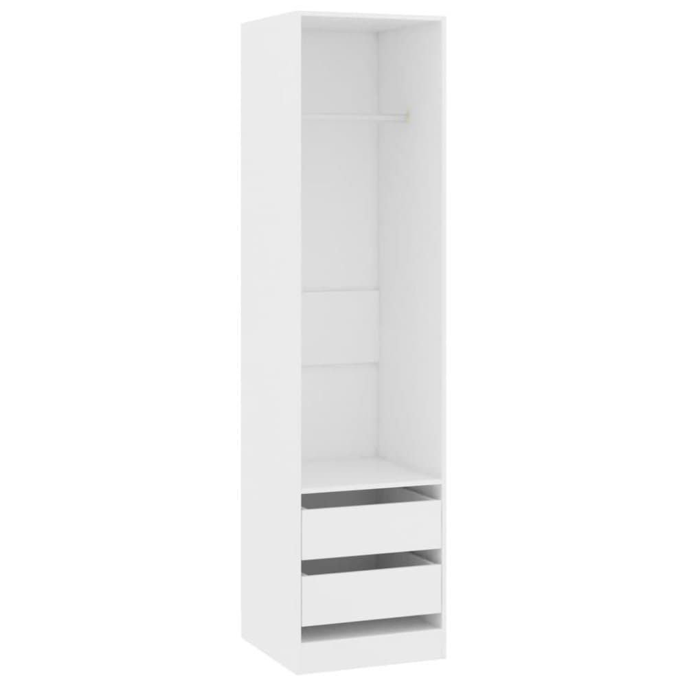 vidaXL Garderob med lådor vit 50x50x200 cm spånskiva