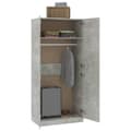 Miniatyrbilde 4 av 11: vidaXL Garderobe betonggrå 90x52x200 cm sponplate