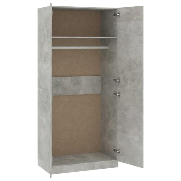 vidaXL Garderobe betonggrå 90x52x200 cm sponplate