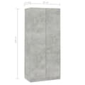 Miniatyrbilde 8 av 11: vidaXL Garderobe betonggrå 90x52x200 cm sponplate