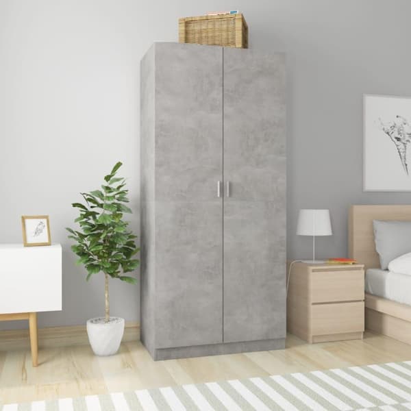 vidaXL Garderobe betonggrå 90x52x200 cm sponplate